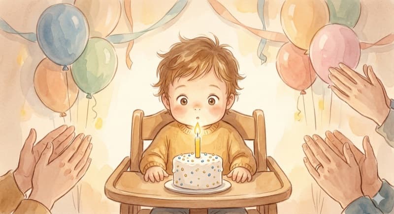 A child celebrating their first birthday
