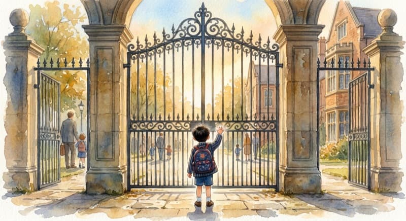 A child on their first day of school