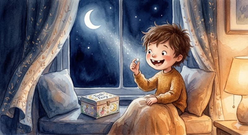 A child who has lost a tooth