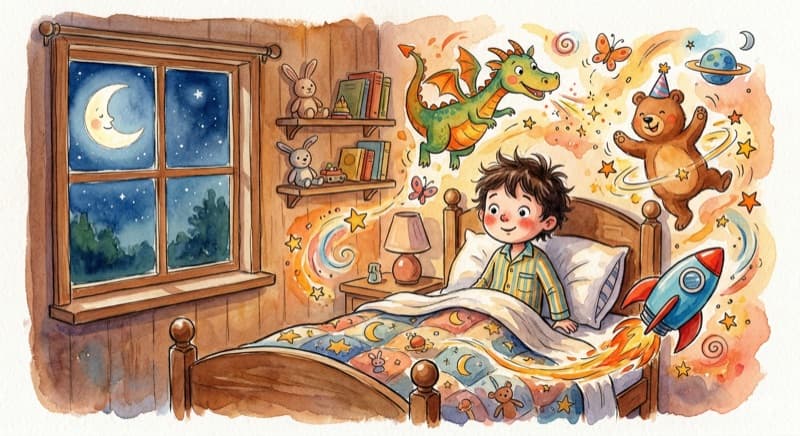 A child who is too excited to sleep